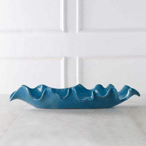 Ruffled Feathers Bowl, Blue - stylish decorative bowl to enhance your home decor | Image 1 | InSTYLE Home & Rugs