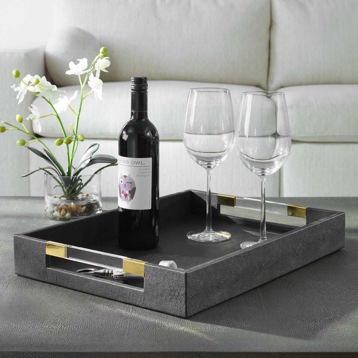 Wessex Tray, Black - stylish tray to organize and display your favorite items | Image 1 | InSTYLE Home & Rugs