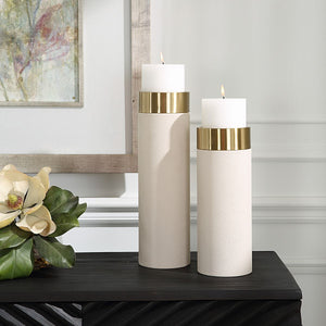 Wessex Candleholders, White, S/2 - decor accents and accessories for every room | Image 3 | InSTYLE Home & Rugs