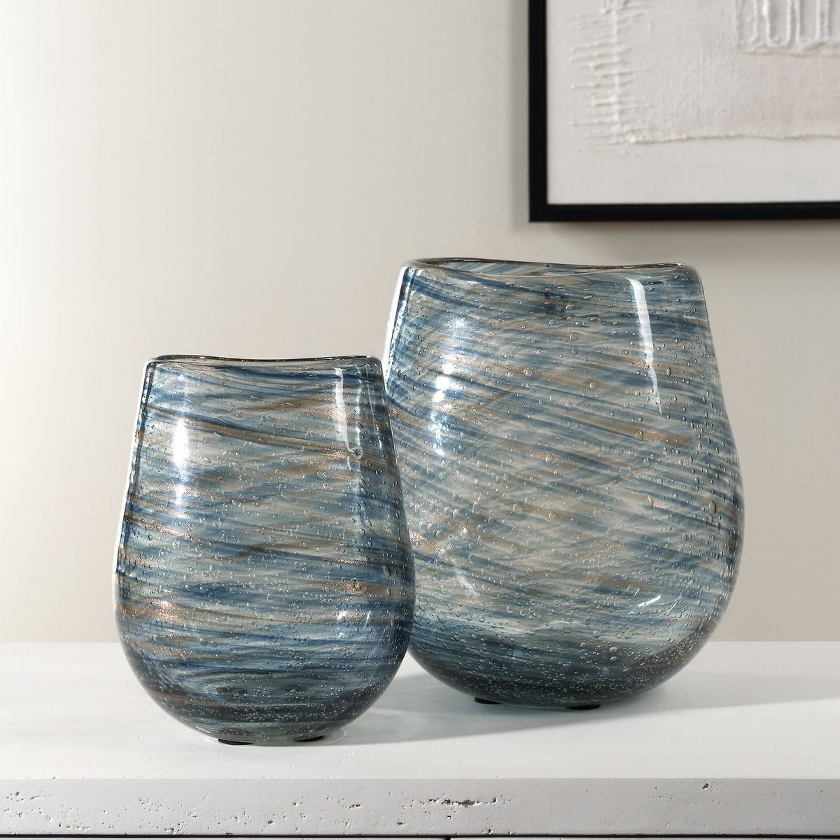 Aurora Swirl, Vases, S/2 - stylish home accessories to complete your decor | Image 1 | InSTYLE Home & Rugs