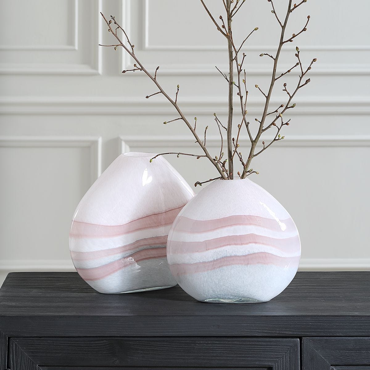 Blush Swirl, Vases, S/2 - stylish home accessories to complete your decor | Image 1 | InSTYLE Home & Rugs