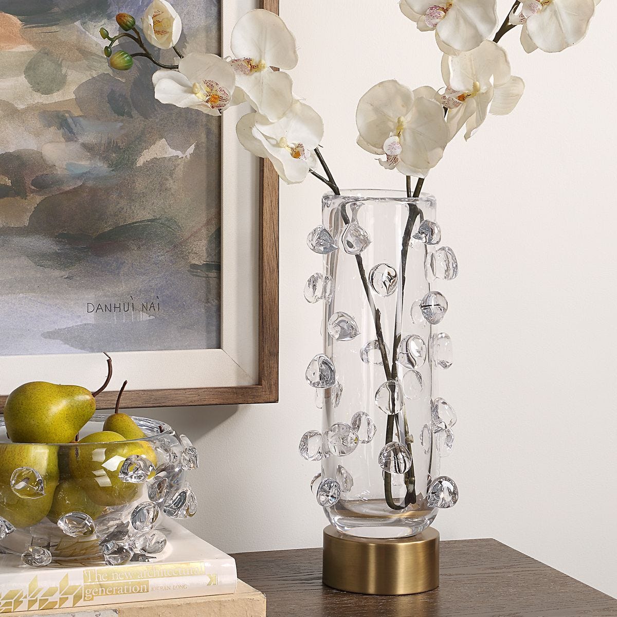 Aura, Glass Vase - modern vase with sleek design for floral arrangements | Image 1 | InSTYLE Home & Rugs