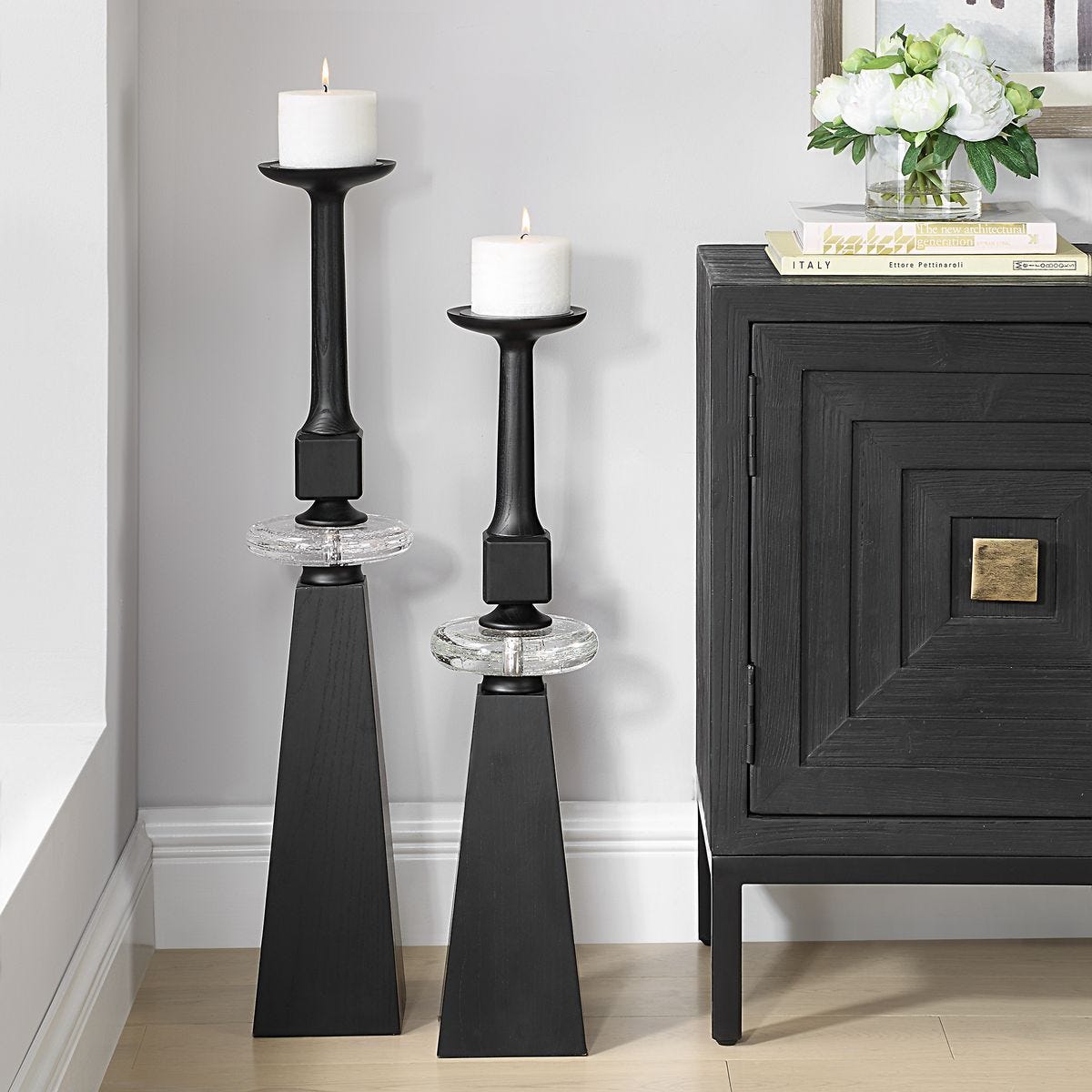 Ebon Glow, Candleholders, S/2 - decor accents and accessories for every room | Image 1 | InSTYLE Home & Rugs