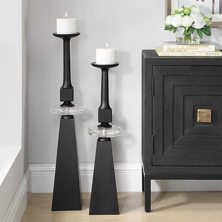 Ebon Glow, Candleholders, S/2 - stylish home accessories to complete your decor | Image 1 | InSTYLE Home & Rugs