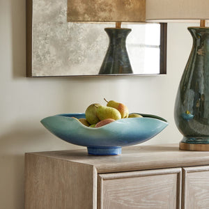 Blue Lagoon Indoor-Outdoor Bowl - modern decorative bowl for displaying fruit or decorative items | Image 1 | InSTYLE Home & Rugs