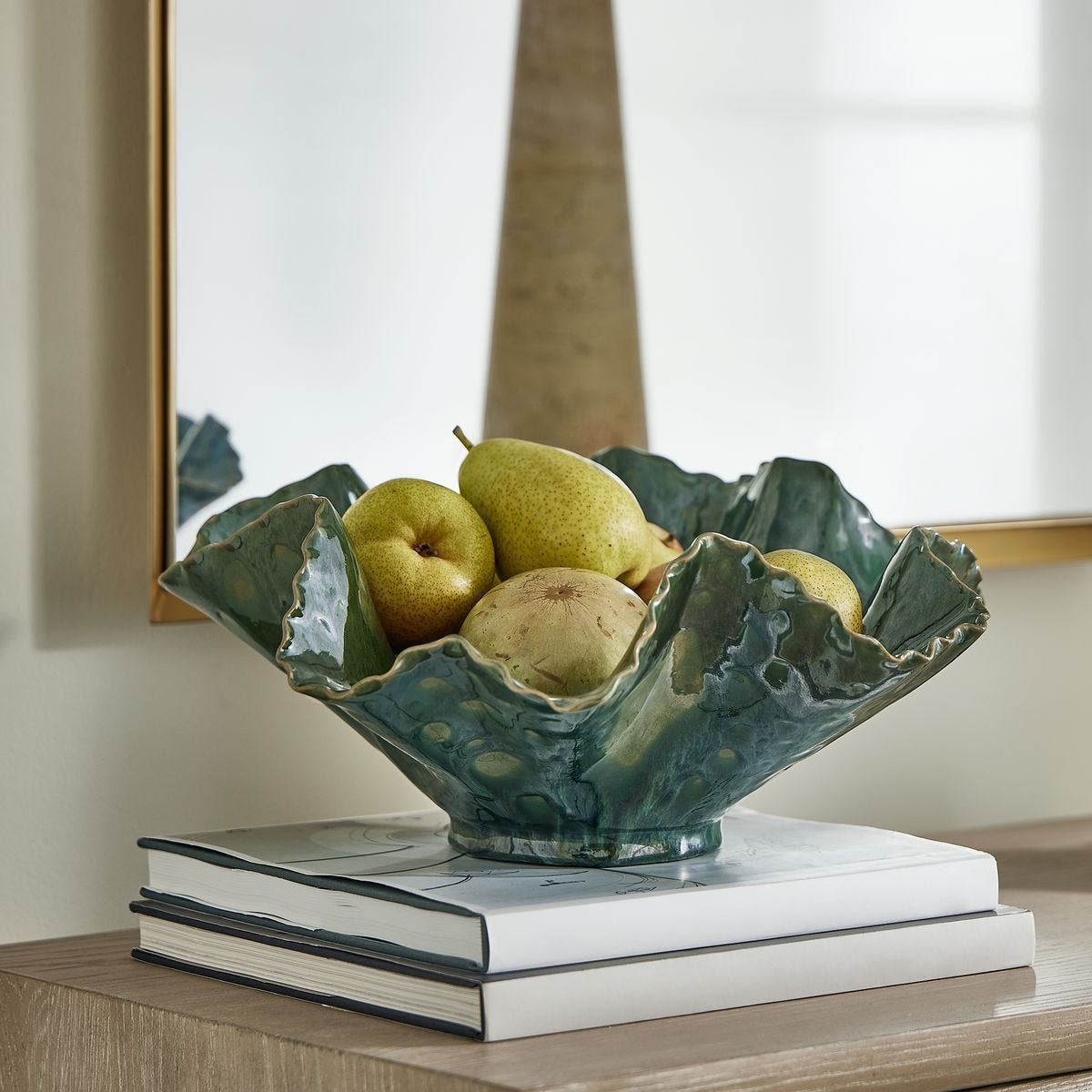 Verdant Bloom Indoor-Outdoor Bowl - elegant decorative bowl for a unique centerpiece in any room | Image 1 | InSTYLE Home & Rugs