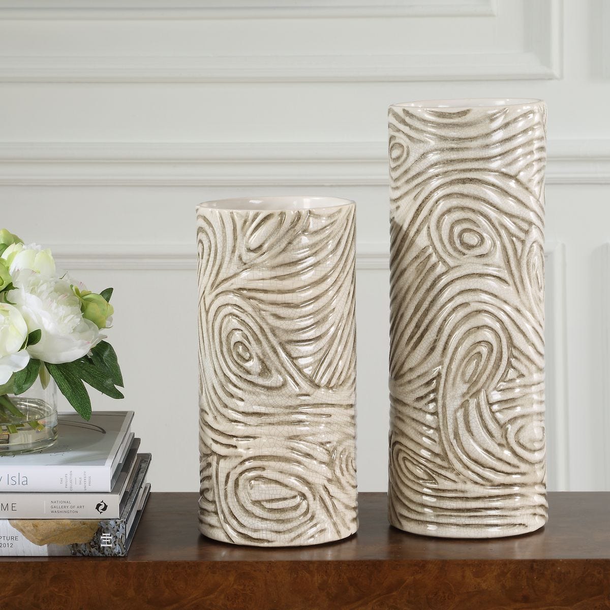 Timber Swirl Vases, S/2 - decor accents and accessories for every room | Image 1 | InSTYLE Home & Rugs