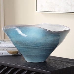 Blue Crest Bowl - elegant decorative bowl for a unique centerpiece in any room | Image 1 | InSTYLE Home & Rugs