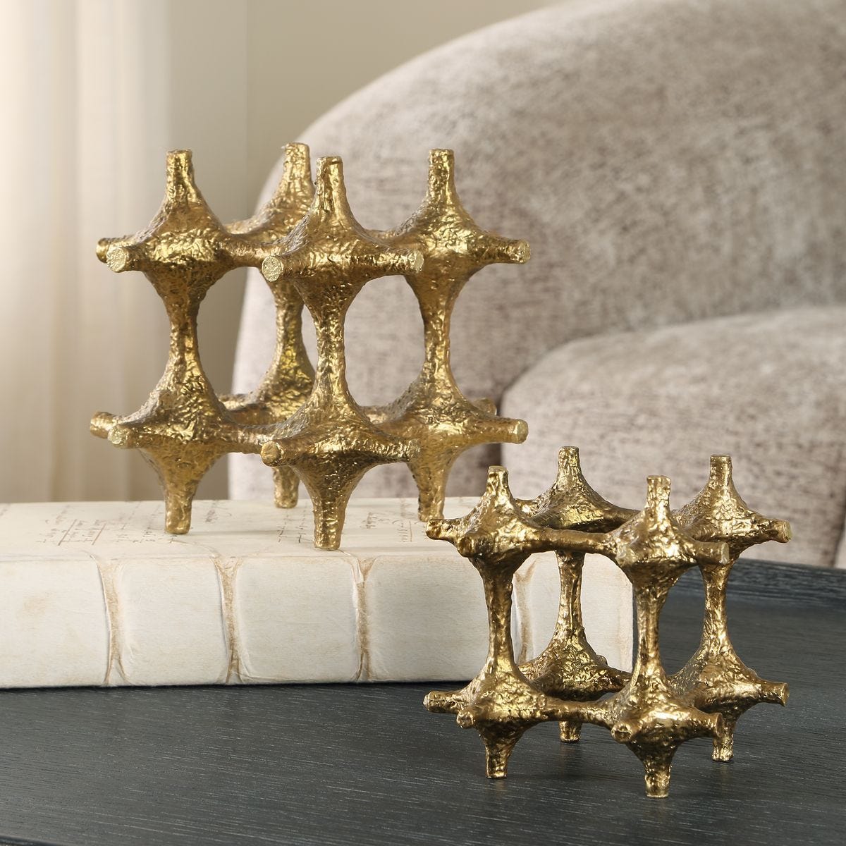 Gilded Connection Sculptures, S/2 - stylish home accessories to complete your decor | Image 1 | InSTYLE Home & Rugs