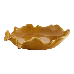 Golden Crest Ruffle Indoor-Outdoor Bowl - modern decorative bowl for displaying fruit or decorative items | Image 4 | InSTYLE Home & Rugs