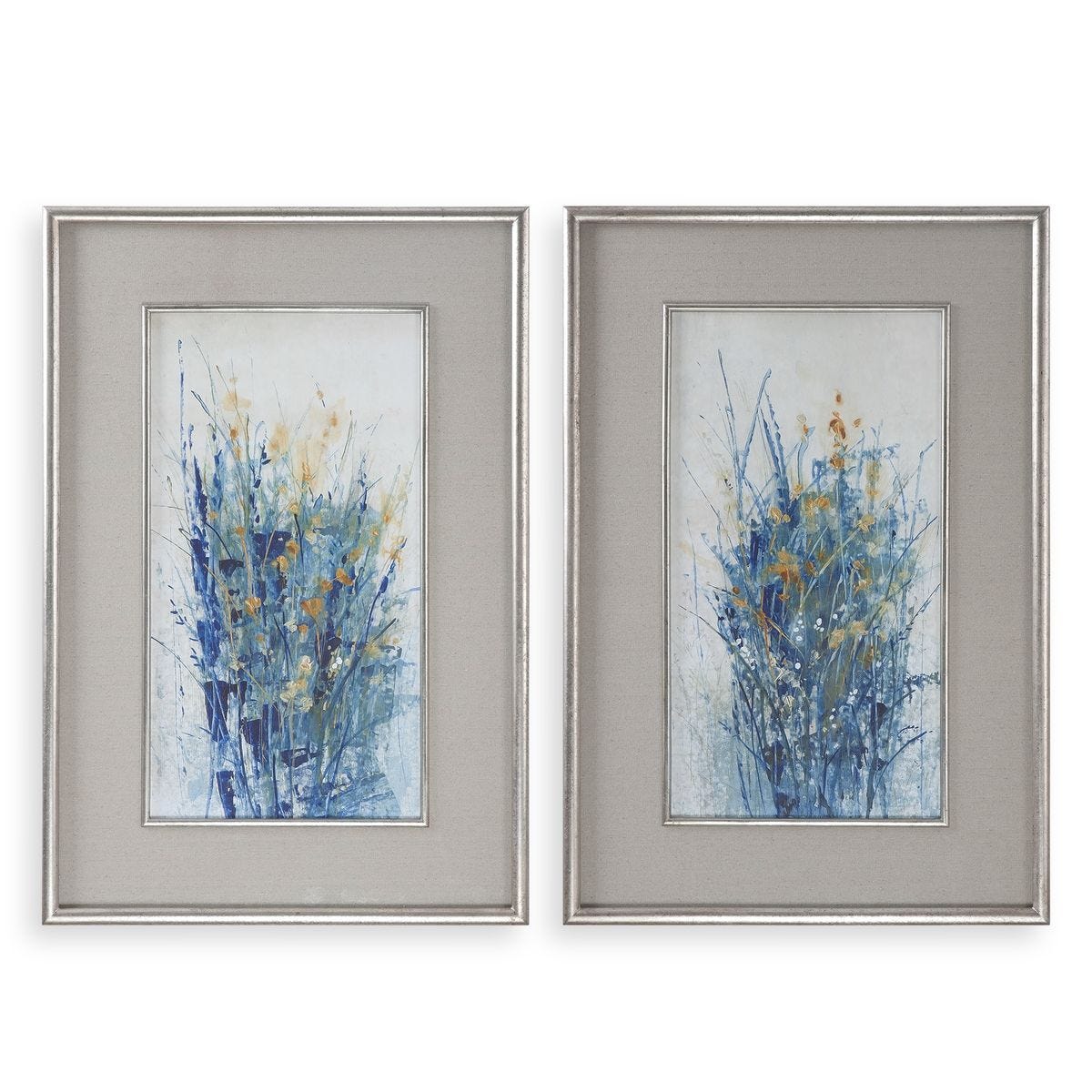 Indigo Florals Framed Prints, S/2 - eye-catching art pieces to enhance your home design | Image 1 | InSTYLE Home & Rugs