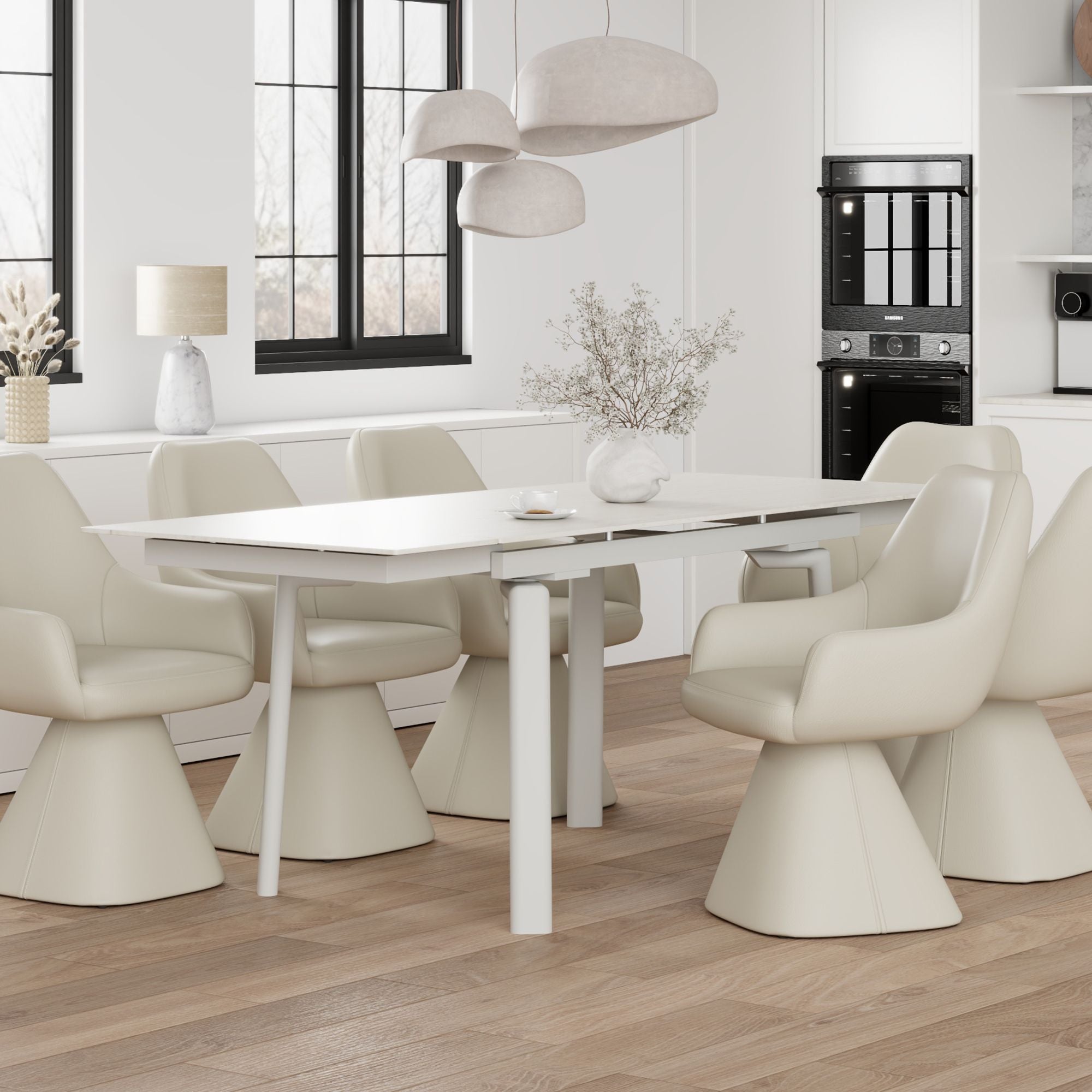 Bellaro Dining Table with Extension, 55"-79" - stylish dining tables for gatherings | Image 2 | InSTYLE Home & Rugs