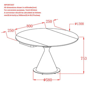 Calisto Round Dining Table with Extension, 51" - elegant tables for dining rooms | Image 9 | InSTYLE Home & Rugs