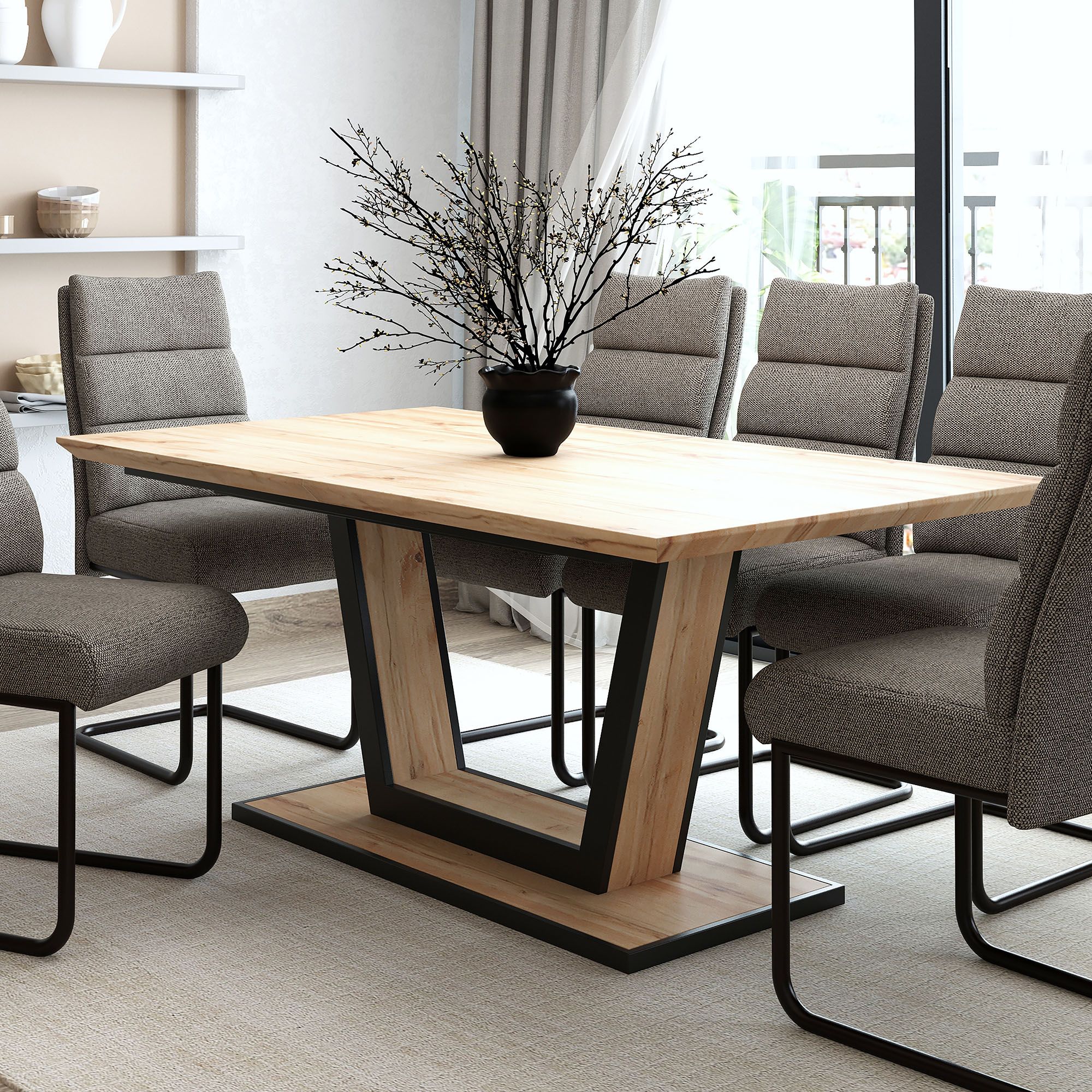 Forna Dining Table with Extension, 63"-87" - elegant tables for dining rooms | Image 2 | InSTYLE Home & Rugs