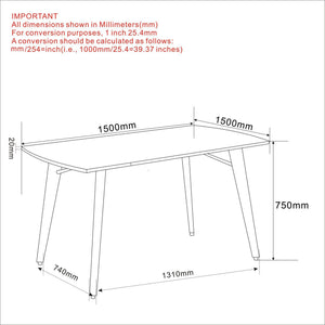 Leon Rectangular Dining Table, 59" - perfect for family meals | Image 8 | InSTYLE Home & Rugs