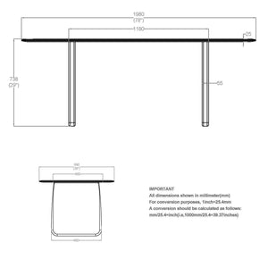 Bazul Rectangular Dining Table, 78" - perfect for family meals | Image 8 | InSTYLE Home & Rugs