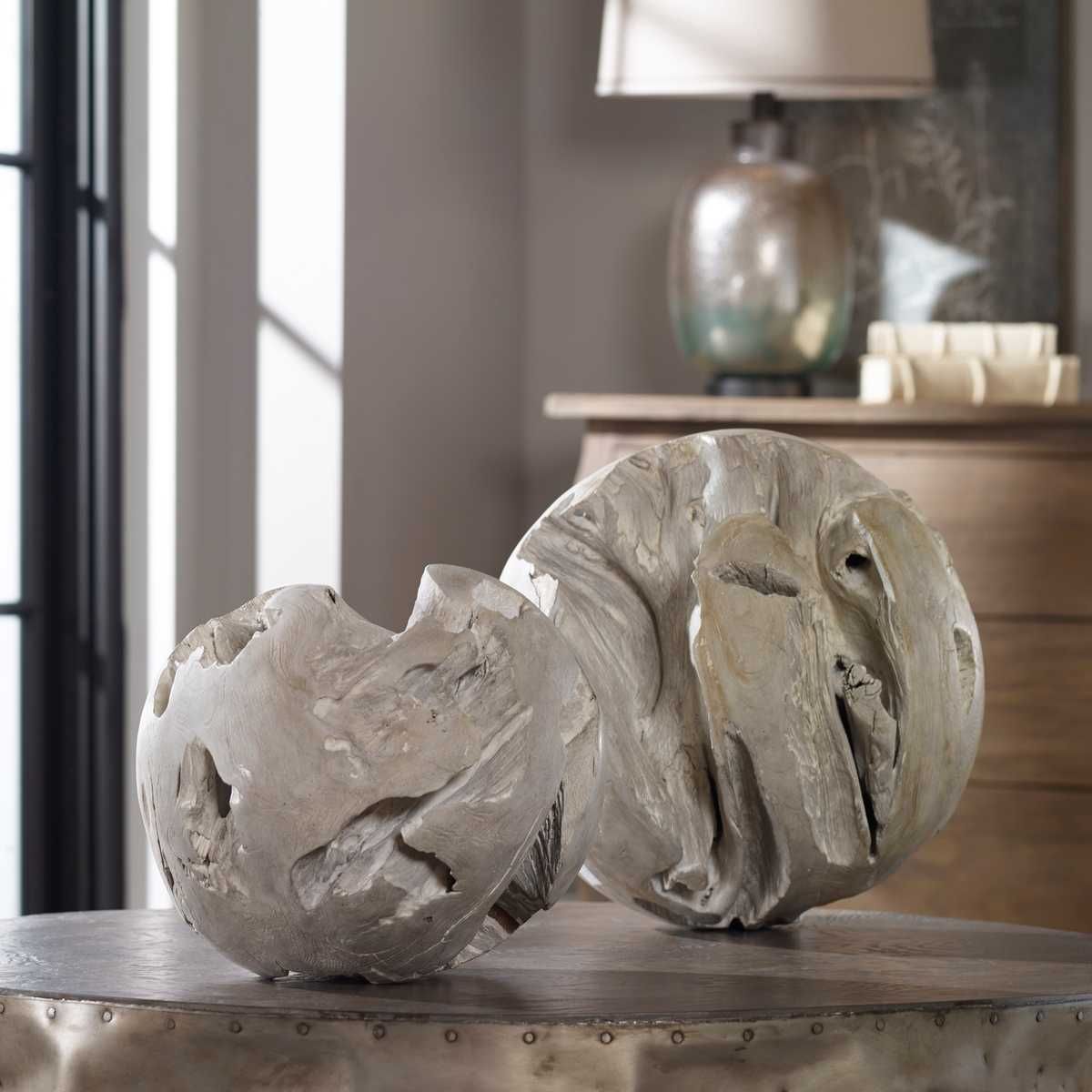 Ermanno Teak Indoor-Outdoor Balls, S/2 - modern accessories for a personalized living space | Image 1 | InSTYLE Home & Rugs