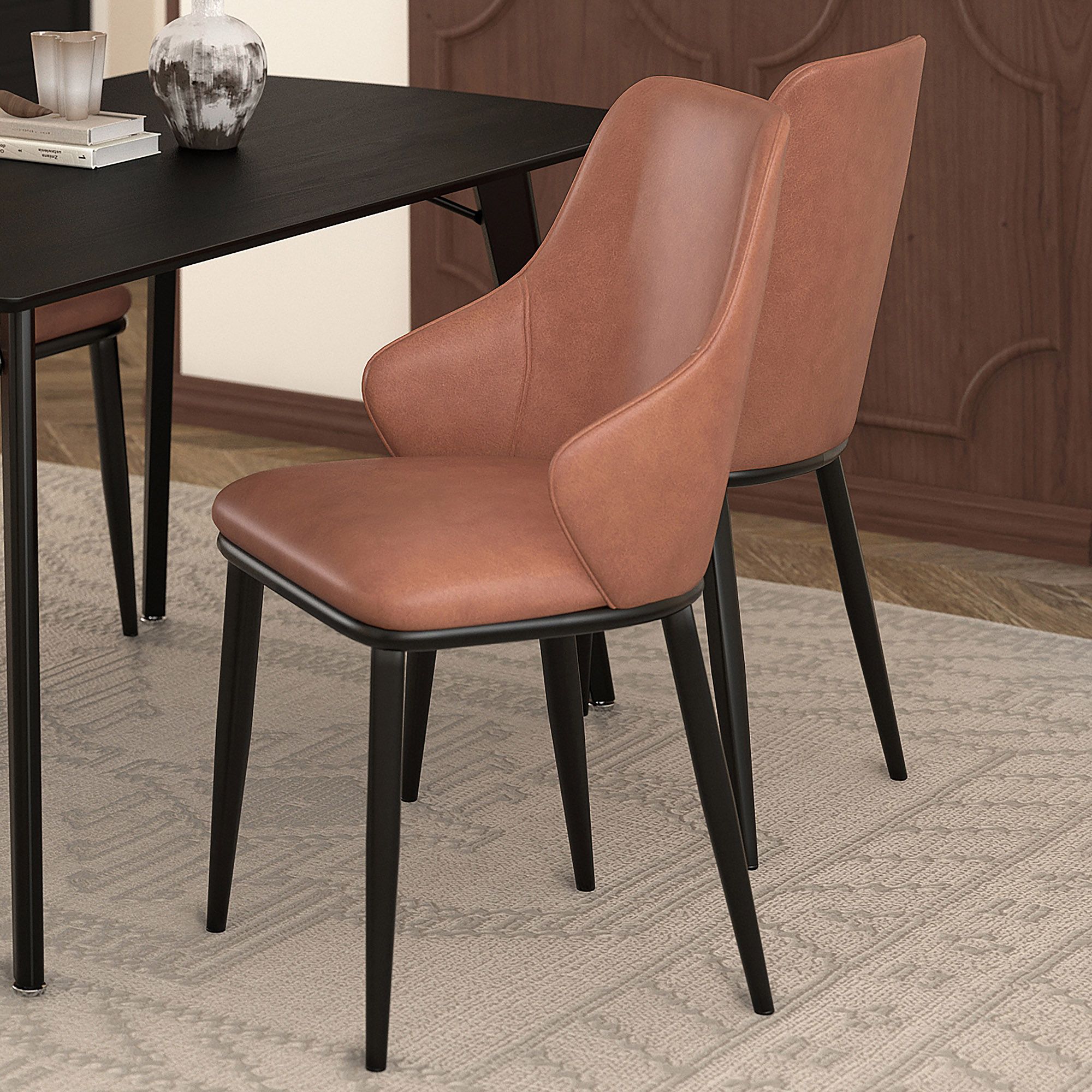 Kash Dining Chair, Faux Leather, set of 2, - durable construction for long-lasting use | Image 2 | InSTYLE Home & Rugs