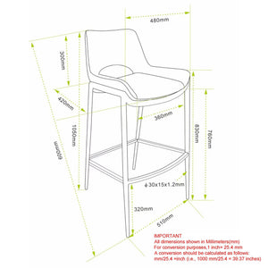 Icona 30" Bar Stool - available in various heights | Image 8 | InSTYLE Home & Rugs