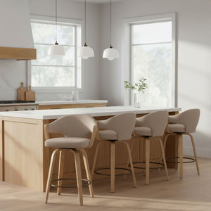 Freya 26" Counter Stool with Swivel, Set of 2 - sleek stools for kitchen bars | Image 3 | InSTYLE Home & Rugs