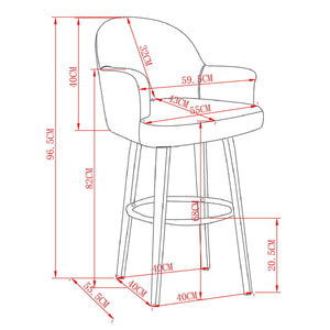 Torra 26" Counter Stool with Swivel, Set of 2 - ergonomic design for comfort | Image 9 | InSTYLE Home & Rugs