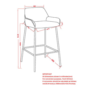 Baily 26" Counter Stool, Set of 2 - sleek stools for kitchen bars | Image 16 | InSTYLE Home & Rugs