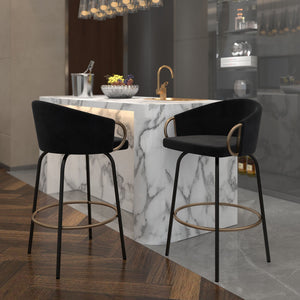 Lavo 26" Counter Stool with Swivel, Set of 2 - sleek stools for kitchen bars | Image 4 | InSTYLE Home & Rugs
