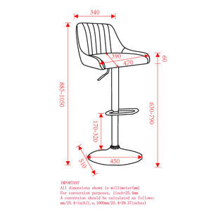 Kron Air-Lift Stool, Set of 2 - compact lift stool with smooth height adjustment mechanism | Image 10 | InSTYLE Home & Rugs