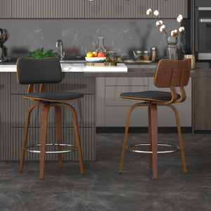 Zuni 26" Counter Stool with Swivel, PU - sleek stools for kitchen bars | Image 3 | InSTYLE Home & Rugs