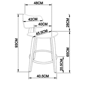 Zuni 26" Counter Stool with Swivel, PU - sleek stools for kitchen bars | Image 9 | InSTYLE Home & Rugs