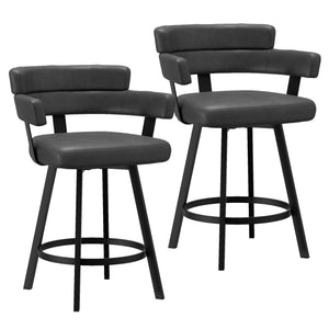 Oberon 26" Counter Stool with Swivel, Set of 2 - sleek stools for kitchen bars | Image 8 | InSTYLE Home & Rugs