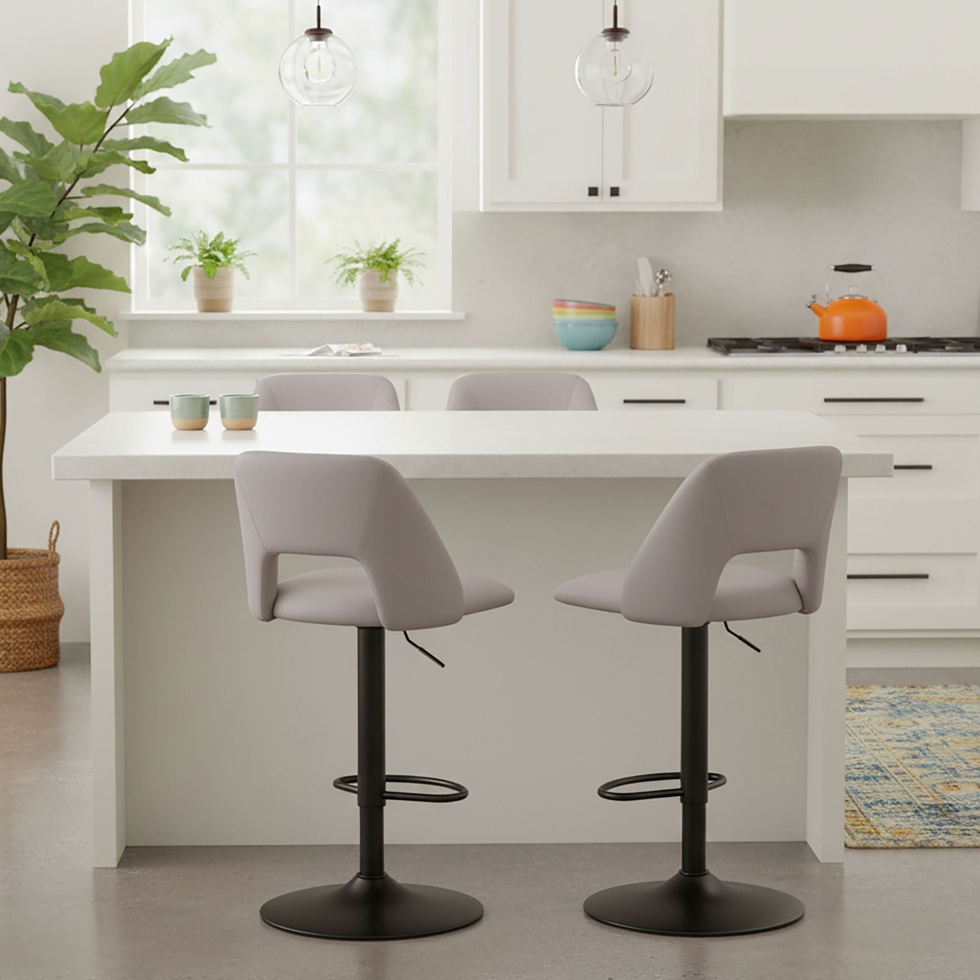 Adler Adjustable Height Stool, set of 2 - perfect for small spaces | Image 2 | InSTYLE Home & Rugs