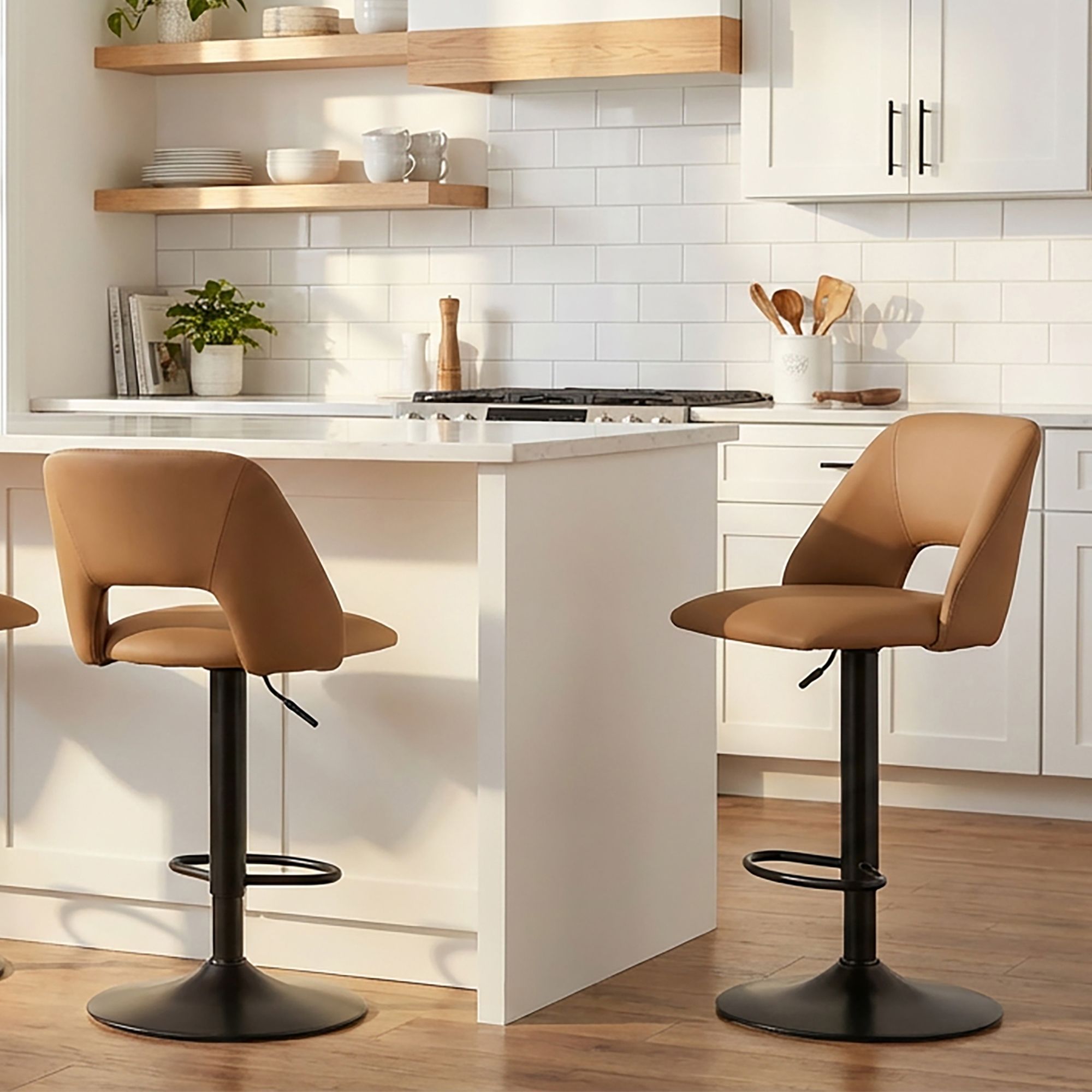 Adler Adjustable Air-Lift Stool, Set of 2 - compact and stylish design | Image 2 | InSTYLE Home & Rugs
