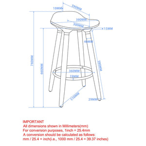 Trex 26" Counter Stool, Set of 2 - sleek stools for kitchen bars | Image 16 | InSTYLE Home & Rugs