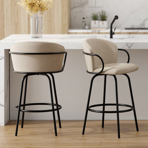Kalani 26" Counter Stool with Swivel, Set of 2 - ergonomic design for comfort | Image 10 | InSTYLE Home & Rugs