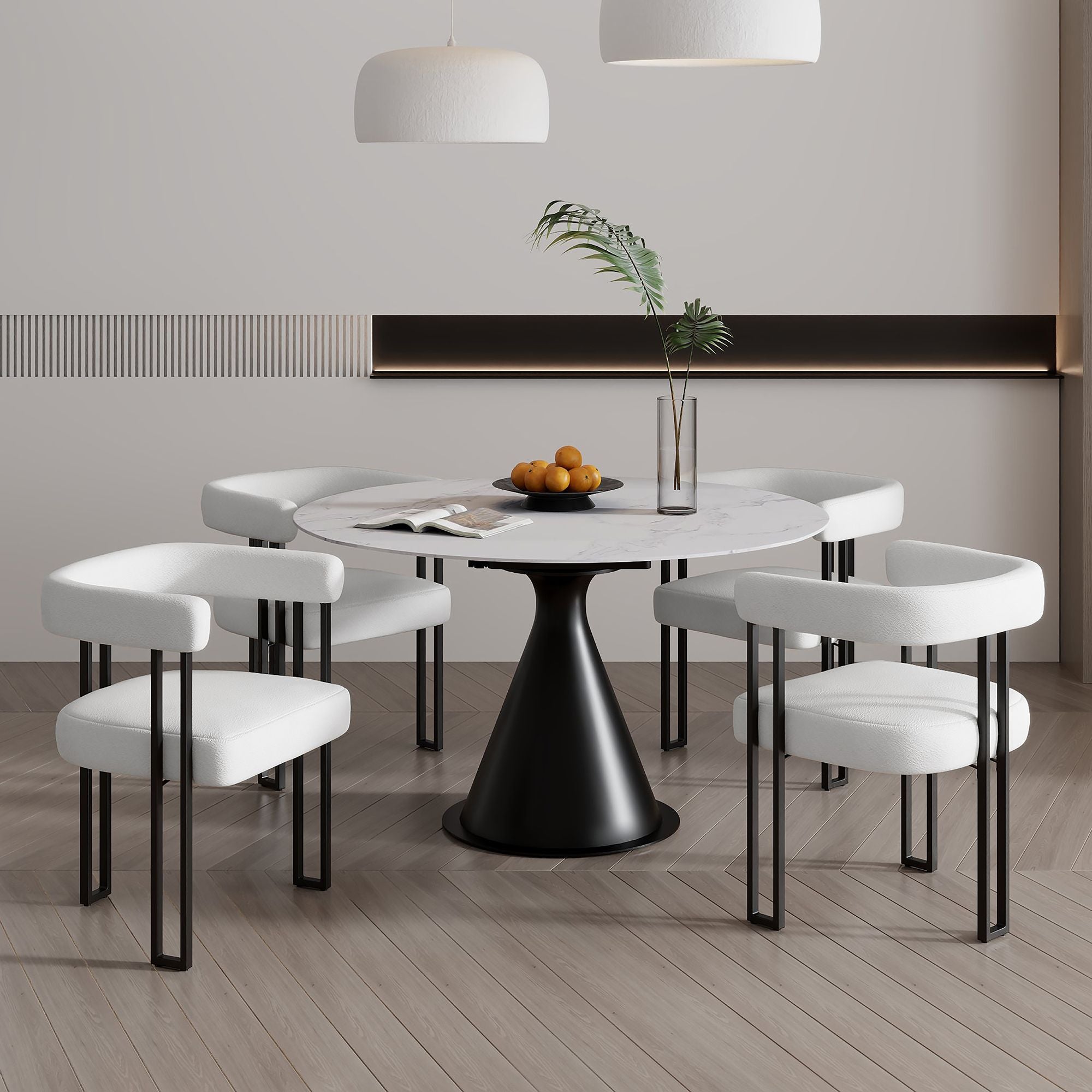 Calisto and Scarlet 5pc Dining Set - comfortable dining experience | Image 1 | InSTYLE Home & Rugs