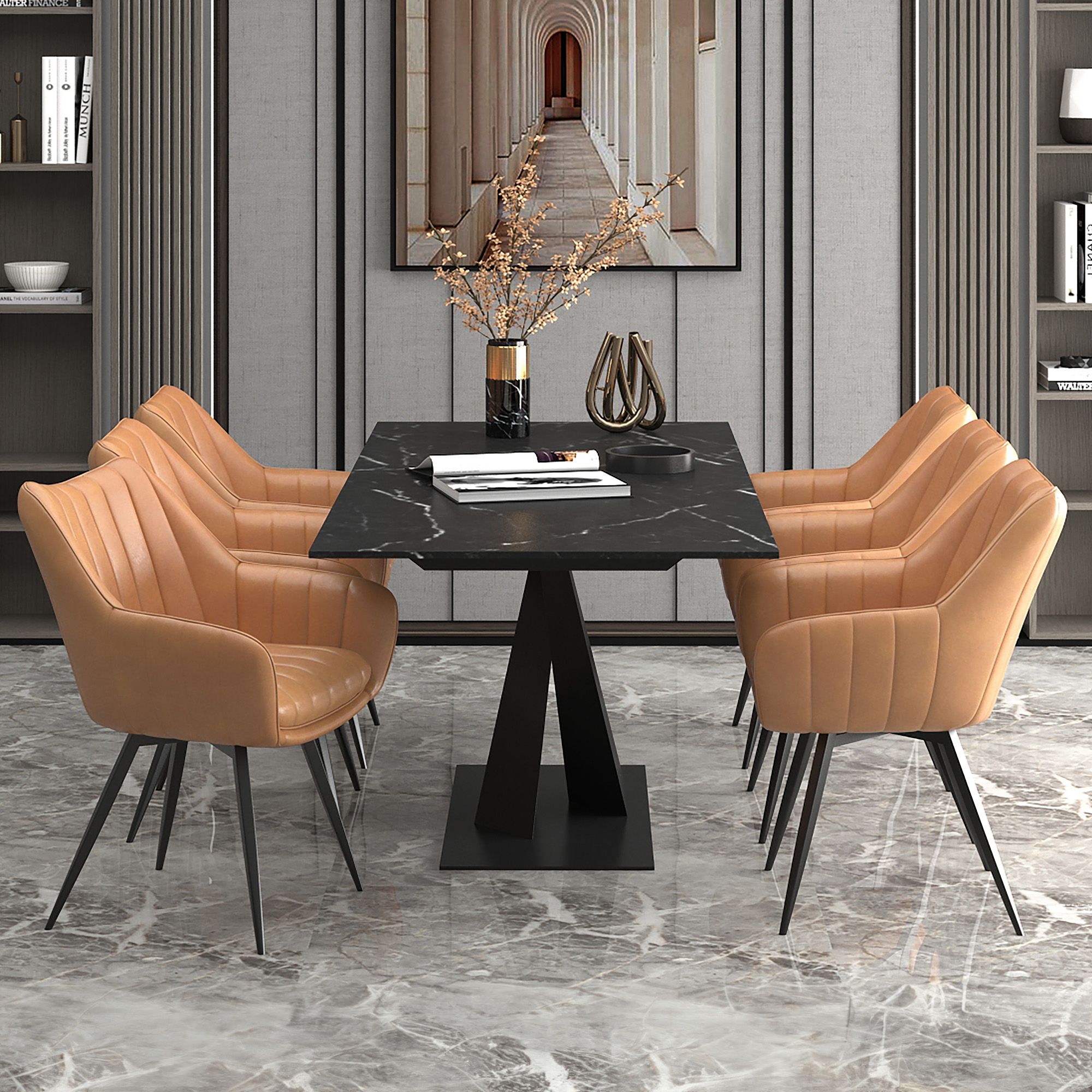Julius and Talon 7pc Dining Set - elegant seating for dining areas | Image 1 | InSTYLE Home & Rugs