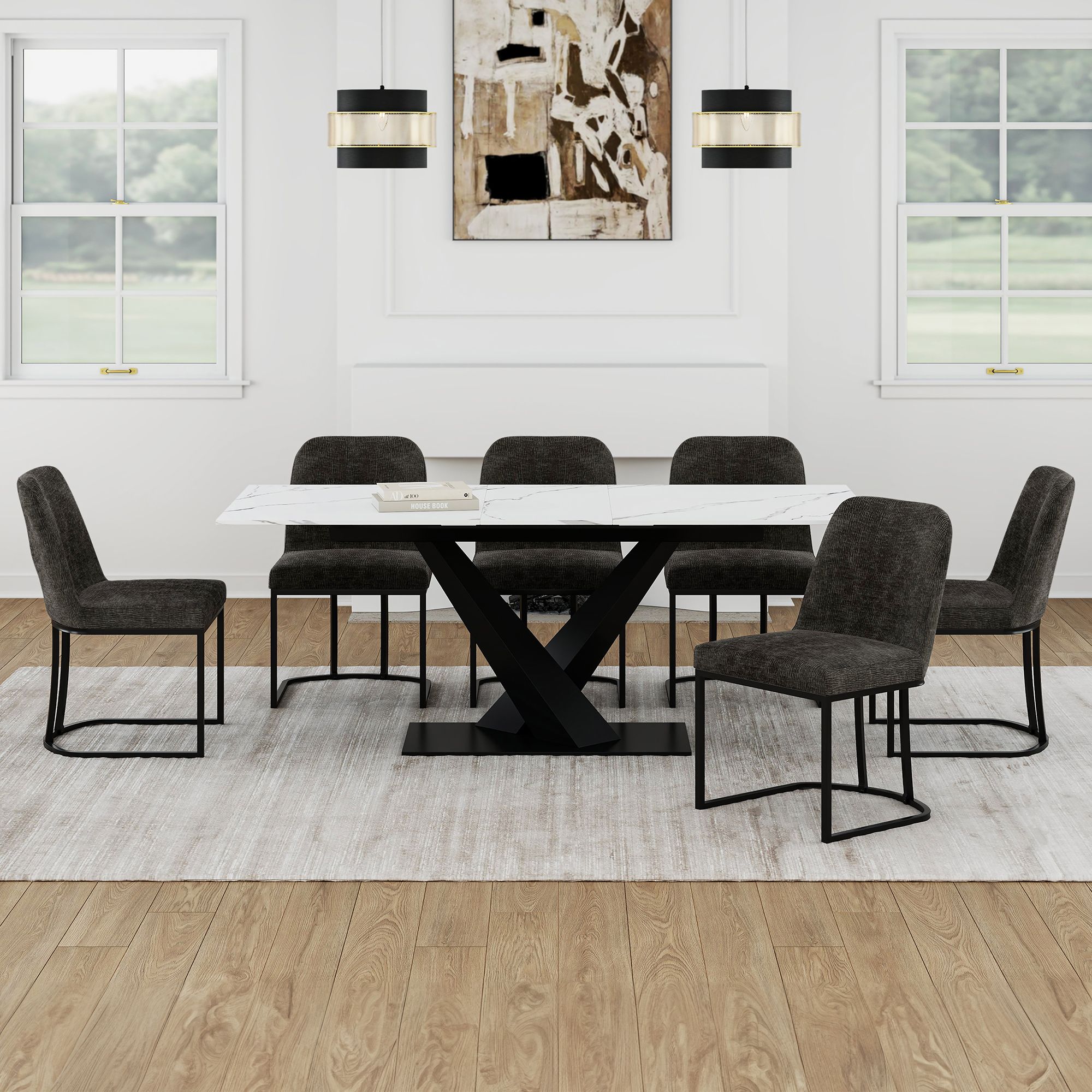 Julius/Dario 7pc Dining Set - stylish chairs for any table | Image 1 | InSTYLE Home & Rugs