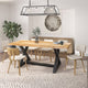 Zax/Zuni 7pc Dining Set in Natural with Beige Chair