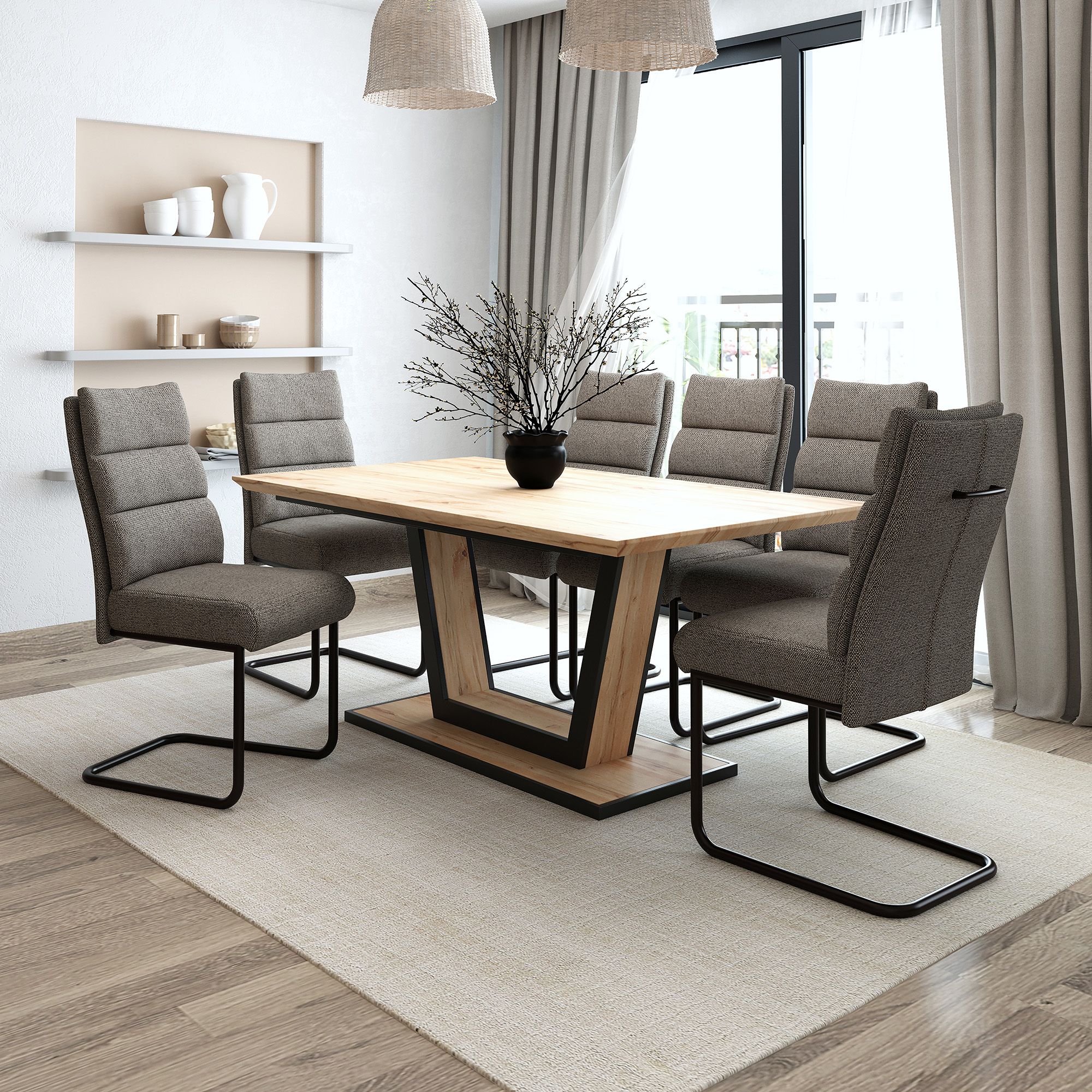 Forna and Brodi 7pc Dining Set - stylish chairs for any table | Image 2 | InSTYLE Home & Rugs