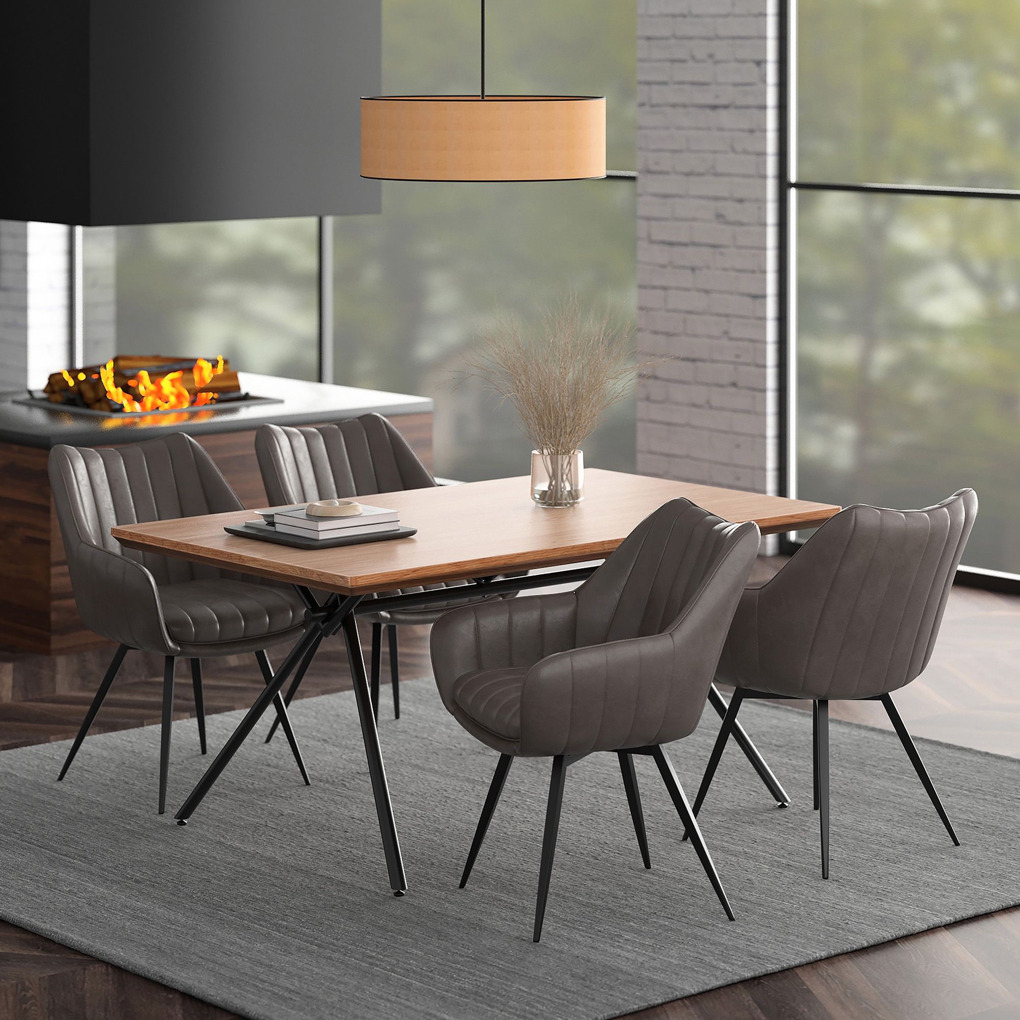 Bronx/Talon 5pc Dining Set - elegant seating for dining areas | Image 1 | InSTYLE Home & Rugs