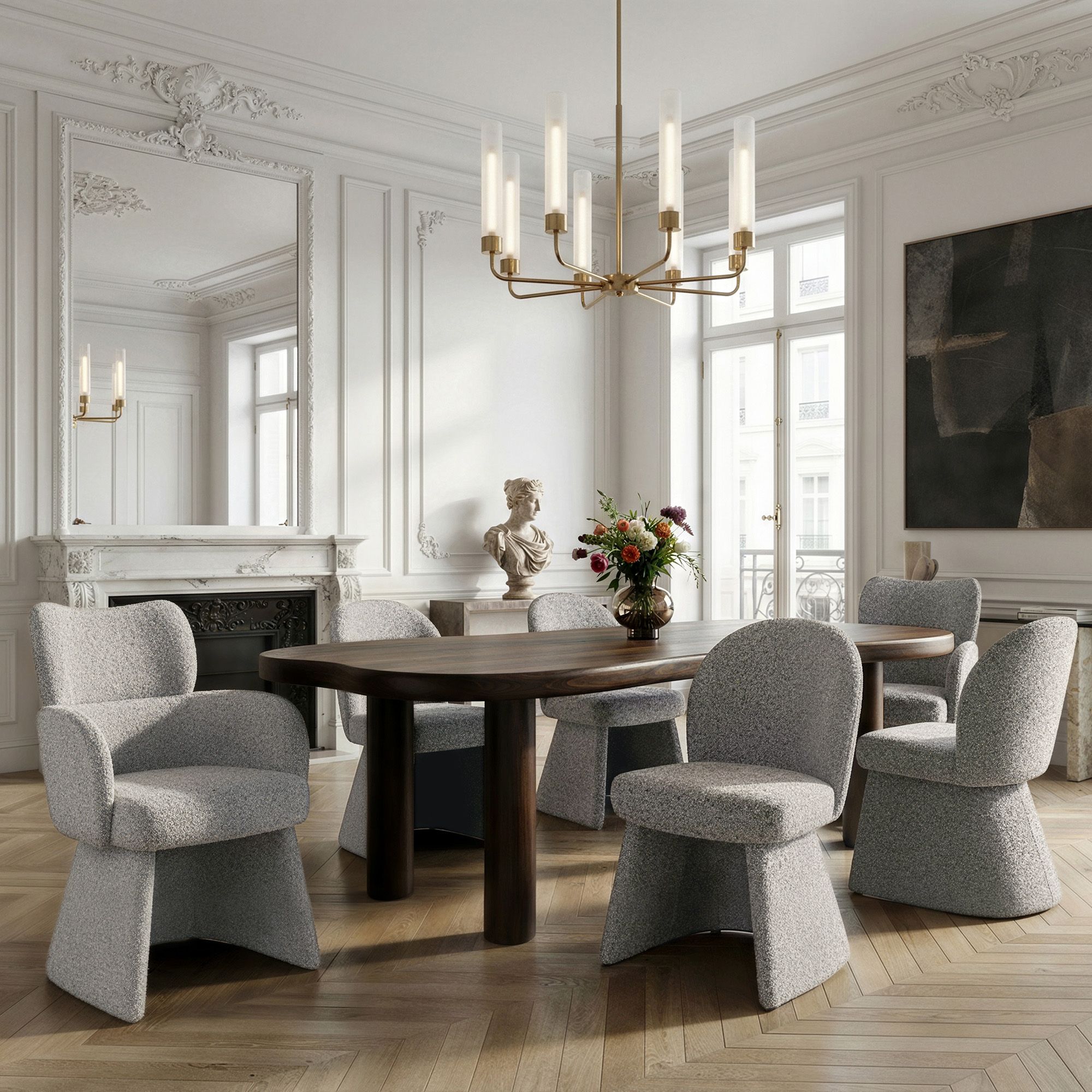 Zaloa and Noelle and Titani 7pc Dining Set - elegant seating for dining areas | Image 1 | InSTYLE Home & Rugs
