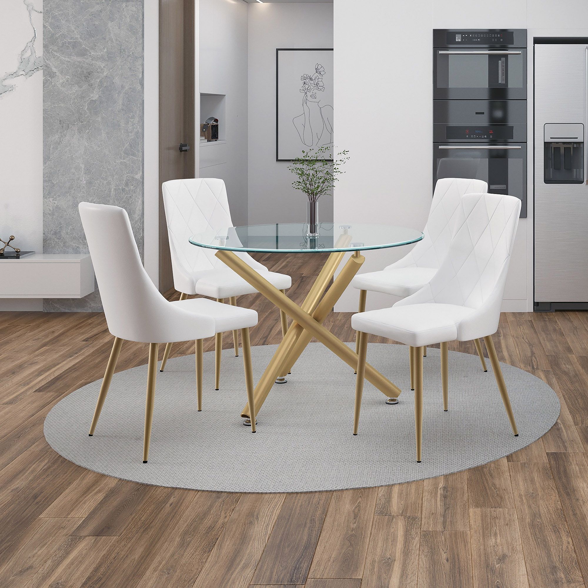 Carmilla and Antoine 5pc Dining Set - stylish chairs for any table | Image 1 | InSTYLE Home & Rugs