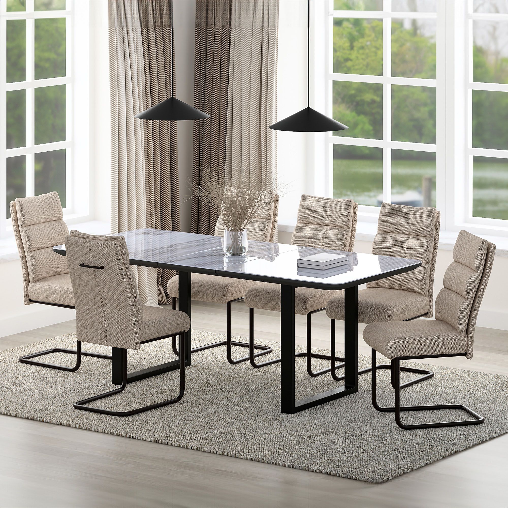 Gavin and Brodi 7pc Dining Set - stylish chairs for any table | Image 1 | InSTYLE Home & Rugs