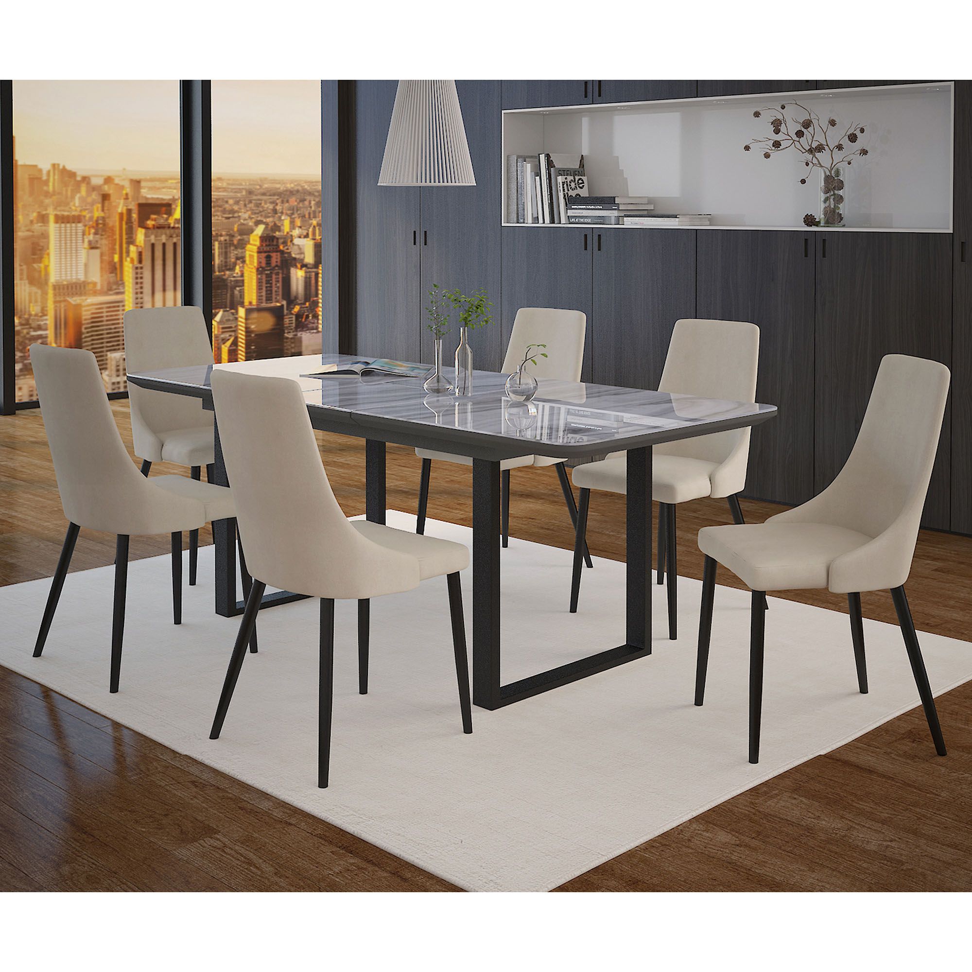 Gavin and Venice 7pc Dining Set - comfortable dining experience | Image 1 | InSTYLE Home & Rugs