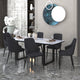 Gavin/Kash 7pc Dining Set in Black with Black Chair