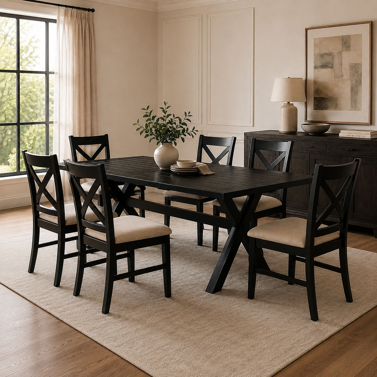 Lance 7pc Dining Set - elegant seating for dining areas | Image 1 | InSTYLE Home & Rugs