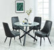 Suzette/Silvano 5pc Dining Set in Black with Vintage Grey Chair