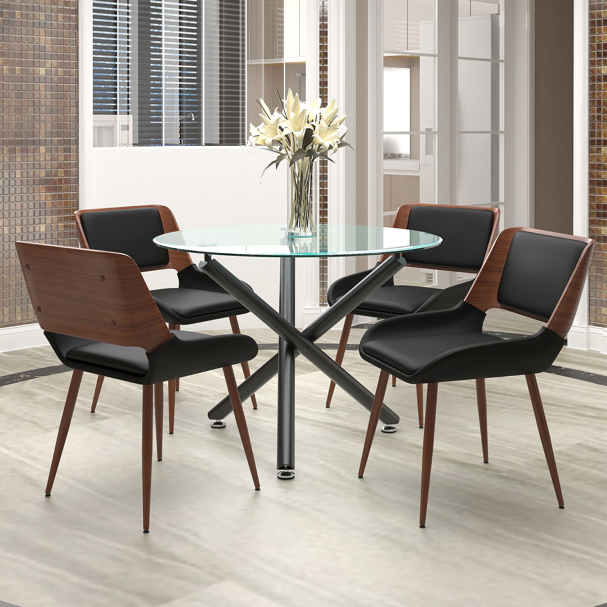 Suzette/Hudson 5pc Dining Set - stylish chairs for any table | Image 1 | InSTYLE Home & Rugs