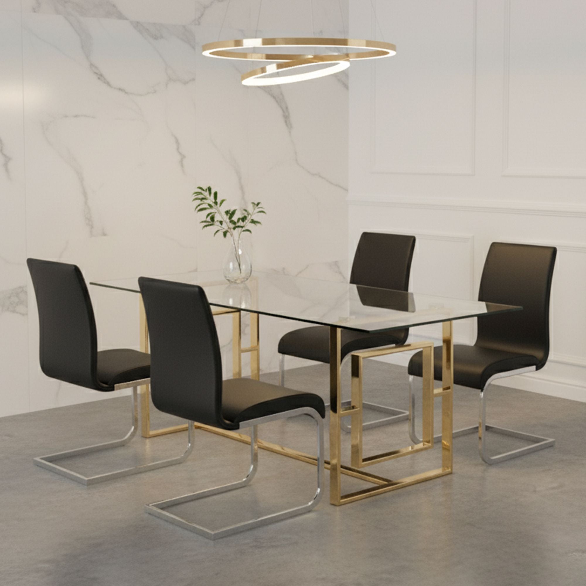 Eros/Maxim 5pc Dining Set - modern dining set for stylish and functional dining rooms | Image 1 | InSTYLE Home & Rugs